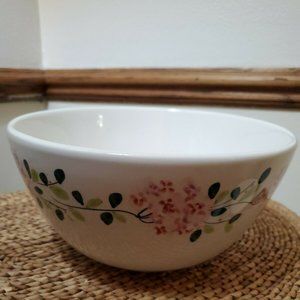 Handmade Hand Painted in Italy Round Off white Salad/fruits Bowl by Pizzato